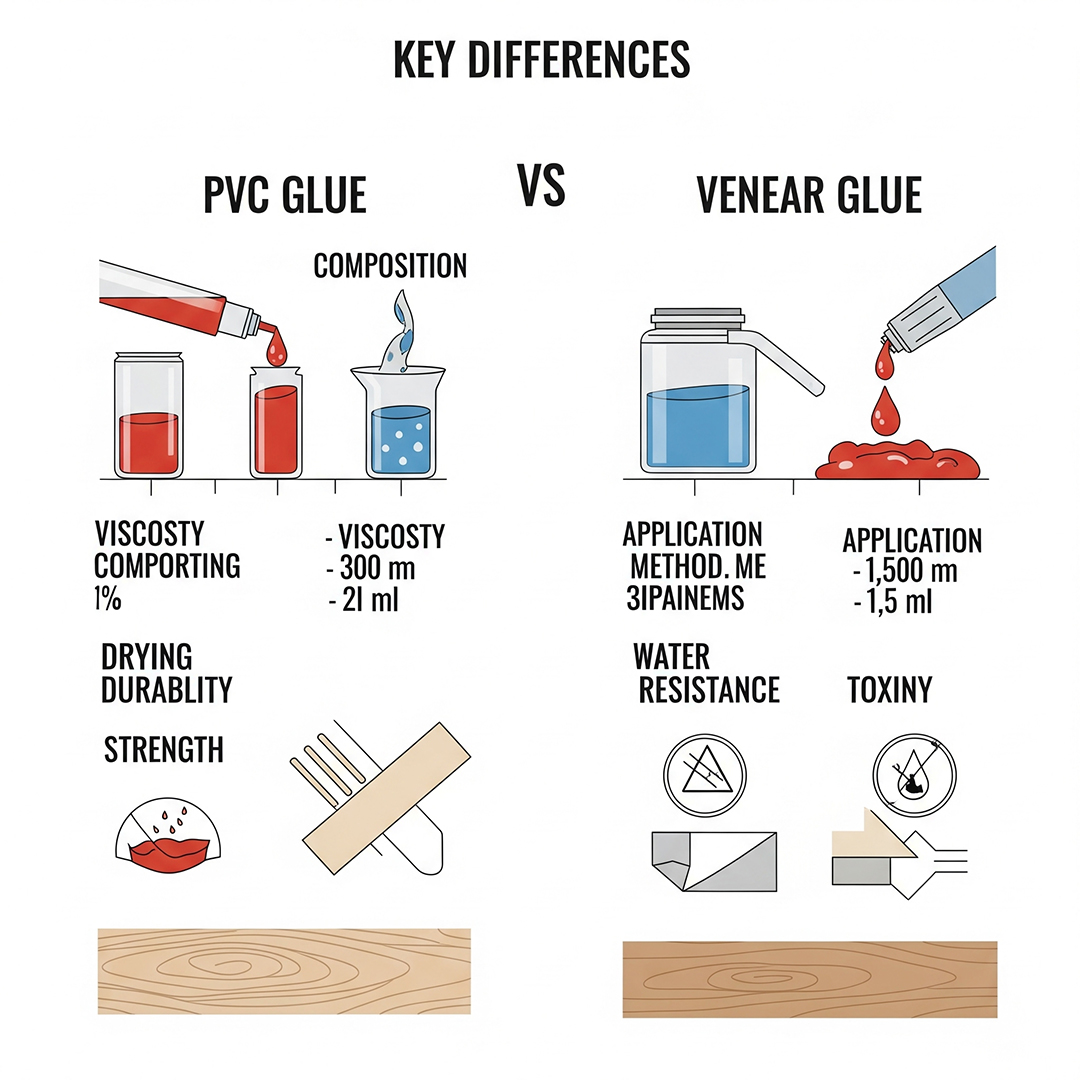 تفاوت چسب PVC با چسب روکش در نتیجه نهایی